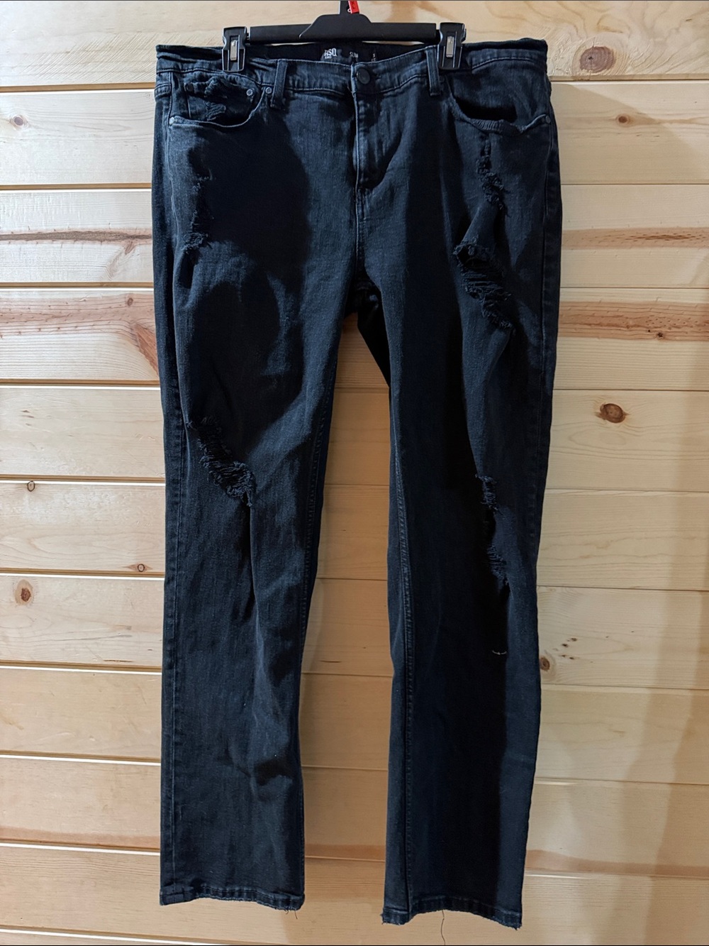 RSQ Black Slim Distressed Men's Jeans